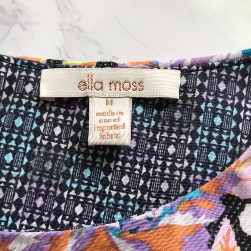 Ella Moss Delilah Purple Floral Crop Top Boxy - Picture 4 of 4